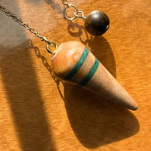 Load image into Gallery viewer, Pendulum - Curly Maple with Peruvian Chrysocolla Inlay
